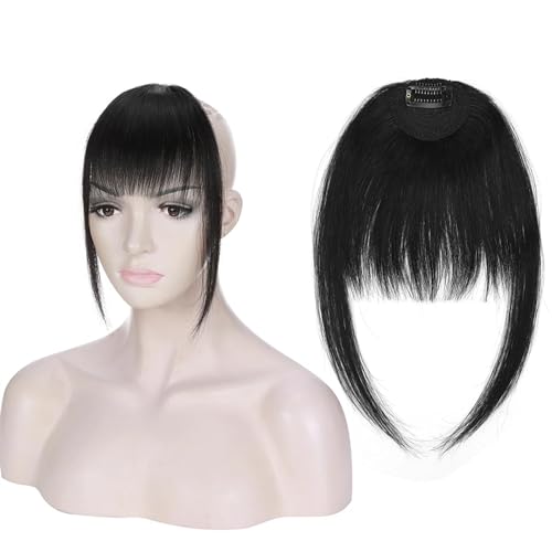 Clip in Pony 1 Stück Clip-in-Pony-Haarspange mit künstlichem Pony, echtes Echthaar, einfache Haarverlängerungen for Frauen, Clip-on-Pony, gebogener Pony for den täglichen Gebrauch Haarspange in Pony ( von Xumh2024-3