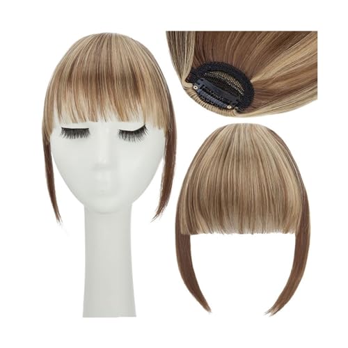 Clip in Pony Synthetische Fake Blunt Air Bangs Clip-in-Haarverlängerungen Clip-in-Französischer Pony Gerade Fransen Falsches Haarteil for Frauen Haarspange in Pony(Color:F10-86) von Xumh2024-3