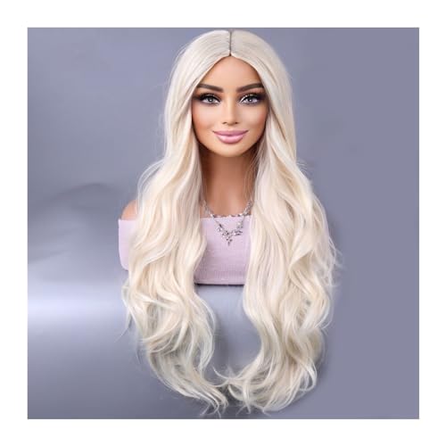 Damen Perücken 28 Zoll Europa und die Vereinigten Staaten Neue Mittelteil Perücke mit langem lockigem Haar Cosplay Haare täglich Perücke(Color:BBW112-8) von Xumh2024-3