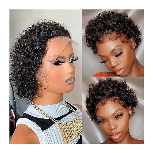 Damen Perücken 6 Zoll kurze lockige Echthaar-Perücken, Remy-Haar, 13 x 1 transparente Spitzenperücken for Frauen Haare täglich Perücke Damen Perücken 6 Zoll kurze lockige Echthaar-Perücken, Remy-Haar, 13 x 1 transparente Spitzenperücken for Frauen Haare täglich Perücke von Xumh2024-3