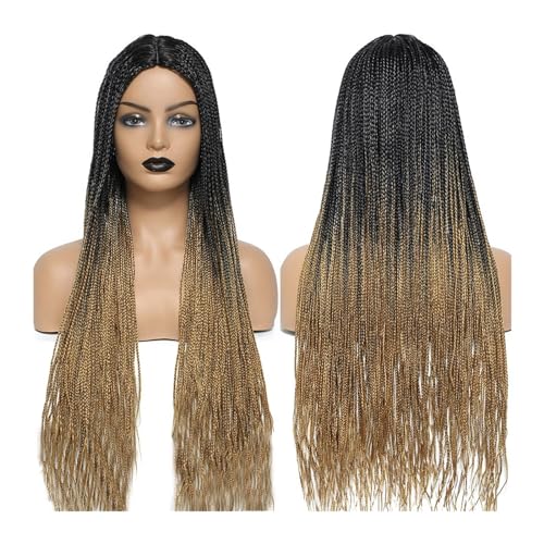 Damen Perücken Perruque Tresses Africaines Femmes Box Crochet Braids Perücken Perruque Handgefertigte geflochtene Kunsthaar-Zöpfe-Perücken Haare täglich Perücke(Color:1B 27 Color) von Xumh2024-3