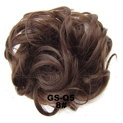 Haarknoten 1 x unordentlicher Haarknoten, Haargummis, Verlängerung, lockiges, gewelltes, unordentliches, synthetisches, zerzaustes Hochsteckfrisur-Chignon-Haarteil for Frauen und Mädchen Haarschmuck D von Xumh2024-3