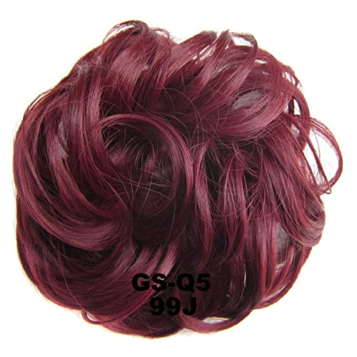Haarknoten 1 x unordentlicher Haarknoten, Haargummis, Verlängerung, lockiges, gewelltes, unordentliches, synthetisches, zerzaustes Hochsteckfrisur-Chignon-Haarteil for Frauen und Mädchen Haarschmuck D von Xumh2024-3