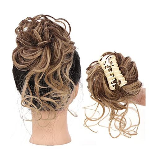 Haarknoten 1PCS synthetische lockige gewellte Haarteile Klaue Clip in Dish Haar Klaue Dutt Chignon for Frauen unordentliche lockige Haarknoten Haargummis Verlängerung Haarschmuck Damen (Color : SW207 von Xumh2024-3