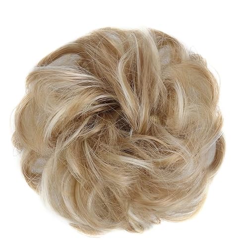 Haarknoten Donut-Haarknoten for Damen und Mädchen, lockiges gewelltes synthetisches Chignon-Haarteil mit Gummiband, unordentliche Haarknoten-Erweiterungen Haarschmuck Damen (Color : 105) von Xumh2024-3