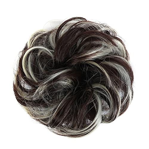 Haarknoten Scrunchies Chignon Curly Pferdeschwanz Haarteile Haar Messy Bun Haargummis mit elastischem Gummiband Synthetische Chignon Haarverlängerung for Frauen Haarschmuck Damen (Color : 6AH613) von Xumh2024-3