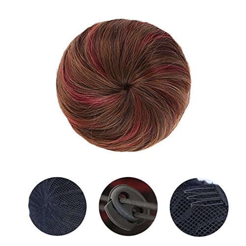 Haarknoten Synthetische Faser-Haarverlängerung, Chignon, Donut-Haarknoten, Ballerina, synthetische Haarteile, elastisches Band, Dutt, Hochsteckfrisur, Haarteile for Frauen und Mädchen Haarschmuck Dame von Xumh2024-3