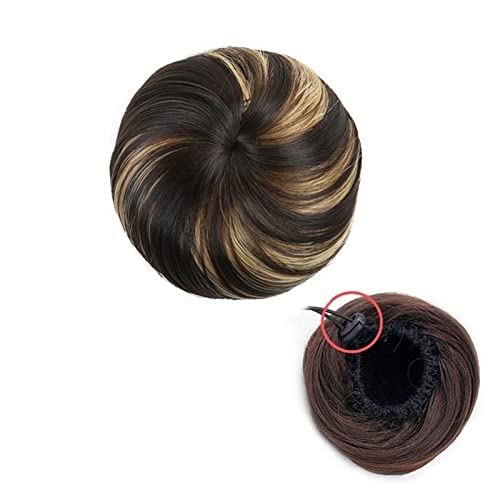 Haarknoten Synthetischer Haarknoten, gerader Chignon, Hochsteckfrisur, Donut-Chignon-Haarteil, synthetischer Kordelzug, gefälschter Ballett-Dutt for Frauen und Mädchen Haarschmuck Damen (Color : 004 von Xumh2024-3