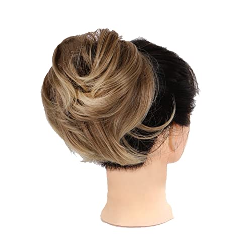 Haarknoten Unordentlicher Dutt-Haarteil, gefälschte Dutt-Haargummis, synthetische kurze, gerade Donut-Chignon-Pferdeschwanz-Verlängerung, elastisches Band, Haarknoten, Haargummi for Frauen und Mädchen von Xumh2024-3