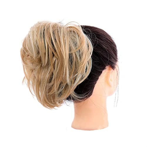 Haarknoten Unordentlicher Dutt-Haarteil, gefälschte Dutt-Haargummis, synthetische kurze, gerade Donut-Chignon-Pferdeschwanz-Verlängerung, elastisches Band, Haarknoten, Haargummi for Frauen und Mädchen von Xumh2024-3