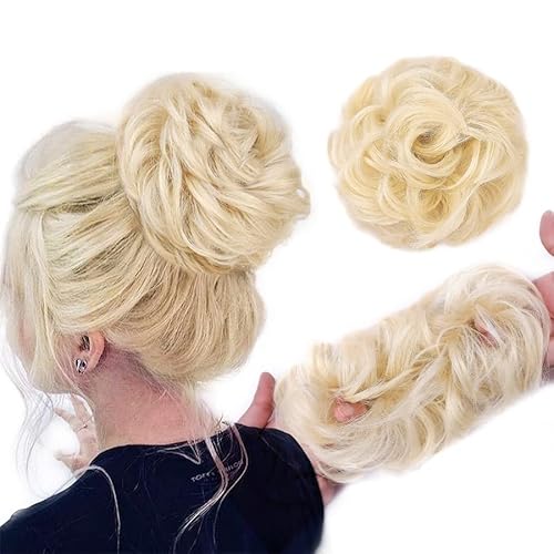 Haarknoten Unordentlicher synthetischer Haarknoten, Haargummi, Donut, gewellte Hochsteckfrisur, elastische Scrunchie-Haarteile, Braut-Haarteil, einfache Dutt-Hochsteckfrisuren for Frauen und Kinder Ha von Xumh2024-3