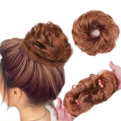 Haarknoten Unordentlicher synthetischer Haarknoten, Haargummi, Donut, gewellte Hochsteckfrisur, elastische Scrunchie-Haarteile, Braut-Haarteil, einfache Dutt-Hochsteckfrisuren for Frauen und Kinder Ha von Xumh2024-3