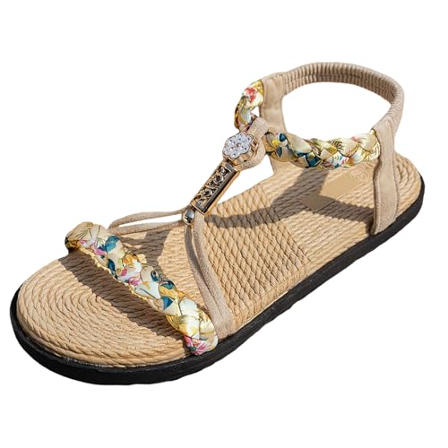 Xumilala Damen Bohemian Sandalen Hohle Frauen Sommer Elegante Leichte und Bequeme Mode dicken Sohlen geflochtene klassischen Farbschema Strass Schuhe Offene Zehenpartie Schuhe 2025 Xumilala Damen Bohemian Sandalen Hohle Frauen Sommer Elegante Leichte und Bequeme Mode dicken Sohlen geflochtene klassischen Farbschema Strass Schuhe Offene Zehenpartie Schuhe 2025 von Xumilala