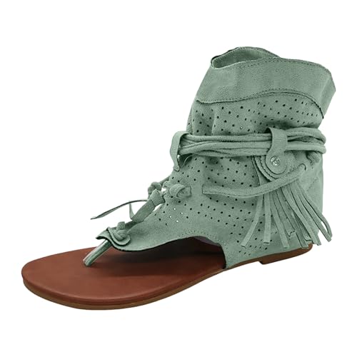 Xumilala Damen Flache Sandalen Frauen Sommer Elegante Leichte und Bequeme Vintage Mode Zehensteg Modisch und lässig Hohle High Top Retro Schuhe Quaste Offene Zehenpartie Rutschfeste Schuhe 2025 Xumilala Damen Flache Sandalen Frauen Sommer Elegante Leichte und Bequeme Vintage Mode Zehensteg Modisch und lässig Hohle High Top Retro Schuhe Quaste Offene Zehenpartie Rutschfeste Schuhe 2025 von Xumilala