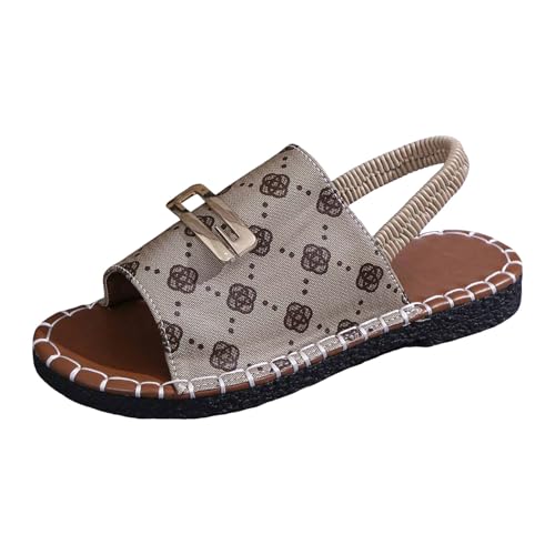 Xumilala Damen Flache Sandalen Gummizug und Metallverzierungen Übergrößenschuhe Strandsandalen Frauen Sommer Elegante Leichte und Bequeme Vintage Mode Schuhe Offene Zehenpartie Schuhe 2025 Xumilala Damen Flache Sandalen Gummizug und Metallverzierungen Übergrößenschuhe Strandsandalen Frauen Sommer Elegante Leichte und Bequeme Vintage Mode Schuhe Offene Zehenpartie Schuhe 2025 von Xumilala