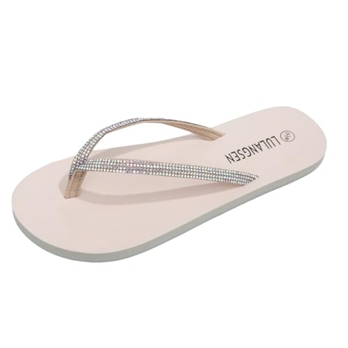 Xumilala Damen Flip Flops mit glänzenden Strasssteinen Elegante Sommer Riemen Hausschuhe Schuhe Slides lässige Outdoor-Strand Sandalen Slipper Pantoletten 2025 Xumilala Damen Flip Flops mit glänzenden Strasssteinen Elegante Sommer Riemen Hausschuhe Schuhe Slides lässige Outdoor-Strand Sandalen Slipper Pantoletten 2025 von Xumilala
