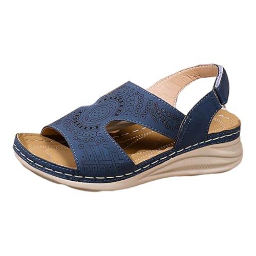 Xumilala Damen Hohle Sandalen dicken Sohlen Klettsandalen Modische Flache Frauen Sommer Leichte Bequeme Vintage Mode Offene Zehenpartie Schuhe Fischmaul für den Außenbereich 2025 Xumilala Damen Hohle Sandalen dicken Sohlen Klettsandalen Modische Flache Frauen Sommer Leichte Bequeme Vintage Mode Offene Zehenpartie Schuhe Fischmaul für den Außenbereich 2025 von Xumilala