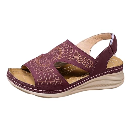 Xumilala Damen Hohle Sandalen dicken Sohlen Klettsandalen Modische Flache Frauen Sommer Leichte Bequeme Vintage Mode Offene Zehenpartie Schuhe Fischmaul für den Außenbereich 2025 Xumilala Damen Hohle Sandalen dicken Sohlen Klettsandalen Modische Flache Frauen Sommer Leichte Bequeme Vintage Mode Offene Zehenpartie Schuhe Fischmaul für den Außenbereich 2025 von Xumilala
