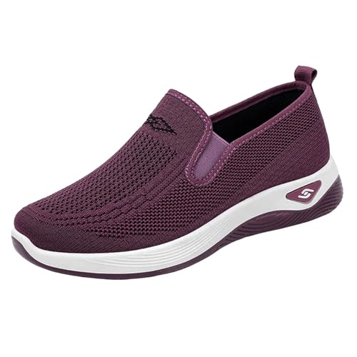Xumilala Damen Mesh Slip on Sneaker Leichte Joggingschuhe mit weicher Sohle Komfort Casual Walkingschuhe Oberbekleidung Atmungsaktiv Sportschuhe von Xumilala
