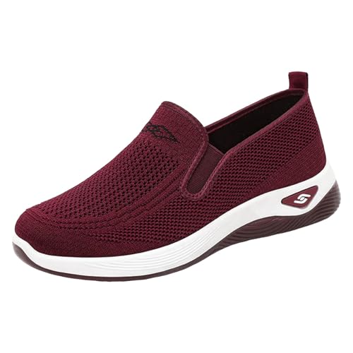 Xumilala Damen Mesh Slip on Sneaker Leichte Joggingschuhe mit weicher Sohle Komfort Casual Walkingschuhe Oberbekleidung Atmungsaktiv Sportschuhe von Xumilala