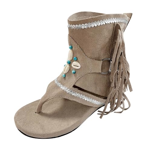 Xumilala Damen Quaste Tanga Sandalen Mode Casual Wildleder Mid-Cut Hohl Frauen Sommer Elegante Leichte und Bequeme Vintage Mode Schuhe Offene Zehenpartie Rutschfeste Schuhe Walking 2025 Xumilala Damen Quaste Tanga Sandalen Mode Casual Wildleder Mid-Cut Hohl Frauen Sommer Elegante Leichte und Bequeme Vintage Mode Schuhe Offene Zehenpartie Rutschfeste Schuhe Walking 2025 von Xumilala