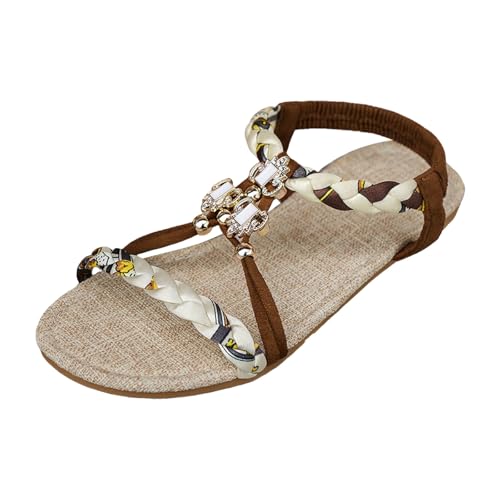 Xumilala Damen Sandalen Bohemian-Stil dünnen Sohlen modische, lässige Sommer Elegante Leichte und Bequeme Mode Geflochtenem Riemen und hohlem Strass Schuhe Offene Zehenpartie Schuhe 2025 Xumilala Damen Sandalen Bohemian-Stil dünnen Sohlen modische, lässige Sommer Elegante Leichte und Bequeme Mode Geflochtenem Riemen und hohlem Strass Schuhe Offene Zehenpartie Schuhe 2025 von Xumilala