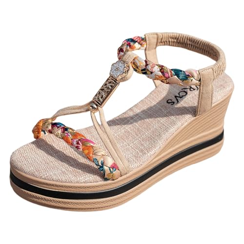 Xumilala Damen Sandalen Ethnischen stil neue strass perlen keilabsatz modische high heels dicken sohlen Sommer Elegante Leichte Bequeme Mode Geflochten Schuhe Offene Zehenpartie Schuhe 2025 Xumilala Damen Sandalen Ethnischen stil neue strass perlen keilabsatz modische high heels dicken sohlen Sommer Elegante Leichte Bequeme Mode Geflochten Schuhe Offene Zehenpartie Schuhe 2025 von Xumilala