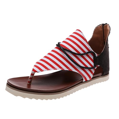 Xumilala Damen Sandalen Retro-römischen Stil Frauen Sommer Leichte und Bequeme Vintage Mode Schuhe zum Unabhängigkeitstag Offene Zehenpartie Rutschfeste Schuhe Walking 2025 Xumilala Damen Sandalen Retro-römischen Stil Frauen Sommer Leichte und Bequeme Vintage Mode Schuhe zum Unabhängigkeitstag Offene Zehenpartie Rutschfeste Schuhe Walking 2025 von Xumilala