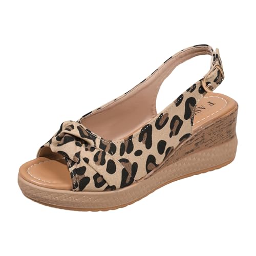 Xumilala Damen Sandalen Wildleder Schleife Keilabsatz Hanfseil Dicke Unterseite wasserdichte Plattform modische Fischmaul zurück leere Frauen Sommer Leichte Bequeme Mode Offene Zehenpartie Schuhe 2025 von Xumilala