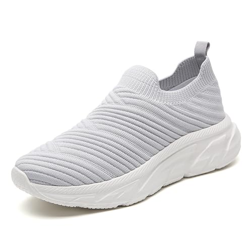 Xumilala Damen Schuhe Atmungsaktiv Freizeitschuhe Frühling und Sommer Fliegende gewebte Sport Bequeme Mesh EIN Schritt leichte mit weicher Sohle Turnschuhe von Xumilala