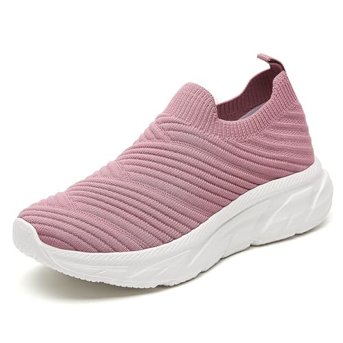 Xumilala Damen Schuhe Atmungsaktiv Freizeitschuhe Frühling und Sommer Fliegende gewebte Sport Bequeme Mesh EIN Schritt leichte mit weicher Sohle Turnschuhe von Xumilala