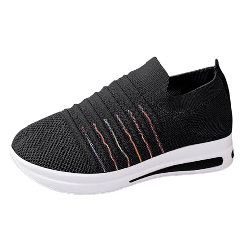 Xumilala Damen-Slip-On-Schuhe Sneaker aus weichem Mesh mit modischer Patchwork-Farbe für Pendler Orthopädische Atmungsaktiv Turnschuhe Leicht von Xumilala