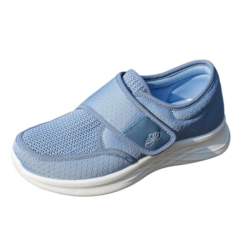 Xumilala Damen Slip on Sneaker Atmungsaktiv Sommer mittleren Alters und ältere Wanderschuhe Tuch Schuhe Trendy Leichte Laufschuhe Schuhe Turnschuhe von Xumilala