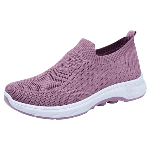 Xumilala Damen Slip on Sneaker Damenschuhe Dicke Sohle Keil Modische Mesh Atmungsaktive Freizeitschuhe Schuhe Atmungsaktiv Turnschuhe Leicht von Xumilala