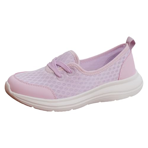 Xumilala Damen Slip on Sneaker Damenschuhe Weiche Sohle Atmungsaktiv Walkingschuhe Mesh Freizeitschuhe Einstufiger Low-Top Flache Sohle Freizeitschuhe von Xumilala