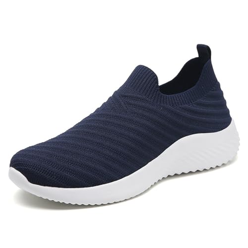 Xumilala Damen Slip on Sneaker Einfarbig Mesh Casual Slip-On Modische Casual Sportschuhe Atmungsaktiv Turnschuhe Leicht Bequeme Walkingschuhe Sommer von Xumilala