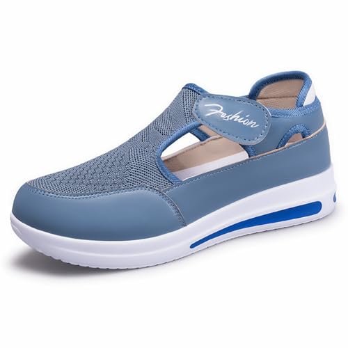 Xumilala Damen Slip on Sneaker Größe mit Löchern Keilabsatz Dicke Sohle Netzschuhe mit Klettverschluss Atmungsaktiv Turnschuhe Leicht Laufschuhe Sportschuhe Xumilala Damen Slip on Sneaker Größe mit Löchern Keilabsatz Dicke Sohle Netzschuhe mit Klettverschluss Atmungsaktiv Turnschuhe Leicht Laufschuhe Sportschuhe von Xumilala