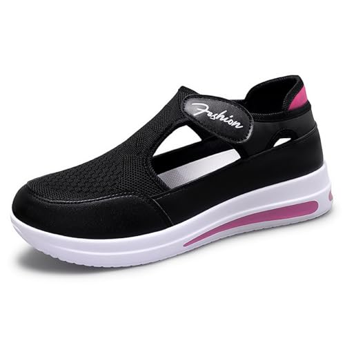 Xumilala Damen Slip on Sneaker Größe mit Löchern Keilabsatz Dicke Sohle Netzschuhe mit Klettverschluss Atmungsaktiv Turnschuhe Leicht Laufschuhe Sportschuhe Xumilala Damen Slip on Sneaker Größe mit Löchern Keilabsatz Dicke Sohle Netzschuhe mit Klettverschluss Atmungsaktiv Turnschuhe Leicht Laufschuhe Sportschuhe von Xumilala