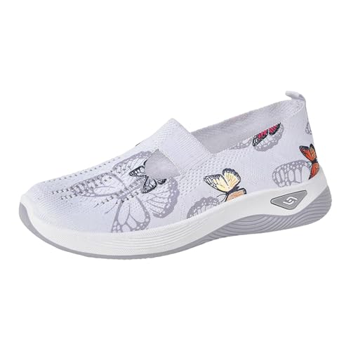 Xumilala Damen Slip on Sneaker Schlupfschuhe mit geschlossener Spitze und ausgehöhlter Oberbekleidung weiche Sohle leichte Atmungsaktive Freizeitschuhe Schuhe von Xumilala