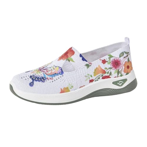 Xumilala Damen Slip on Sneaker Schlupfschuhe mit geschlossener Spitze und ausgehöhlter Oberbekleidung weiche Sohle leichte Atmungsaktive Freizeitschuhe Schuhe von Xumilala