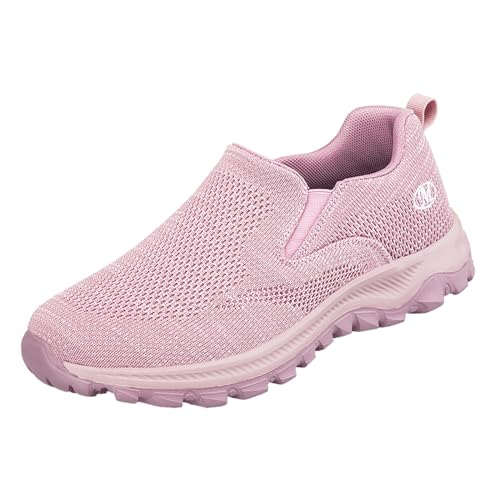 Xumilala Damen Slip on Sneaker Schuhe im gleichen Stil Wanderschuhe für Frühling und Herbst im mittleren älteren Alter lässige und Bequeme Sportschuhe aus Mesh von Xumilala