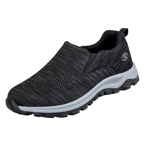 Xumilala Damen Slip on Sneaker Schuhe im gleichen Stil Wanderschuhe für Frühling und Herbst im mittleren älteren Alter lässige und Bequeme Sportschuhe aus Mesh von Xumilala