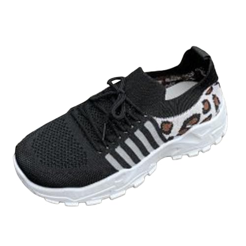 Xumilala Damen Sneaker Casual Sportschuhe Leopardenmuster Atmungsaktive Einzelschuhe Sportschuhe Turnschuhe Running Walkingschuhe Straßenlaufschuhe Sommer von Xumilala