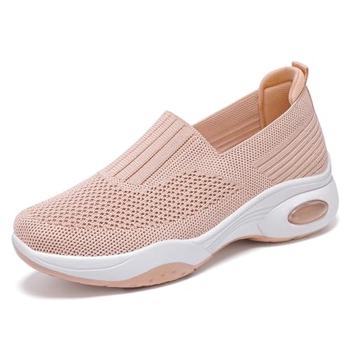 Xumilala Damen Sneaker Einfarbige modische lässige Mesh Slip-On-Freizeit Sportschuhe Schuhe Atmungsaktiv Turnschuhe Leicht Bequeme Schlupfschuhe Walkingschuhe von Xumilala