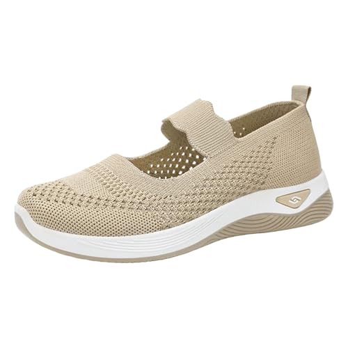 Xumilala Damen Sneaker Schuhe Atmungsaktiv Slip-On-Freizeitschuhe mit weicher Sohle Modische Oberbekleidung Wander und Laufschuhe Mesh-Sportschuhe von Xumilala