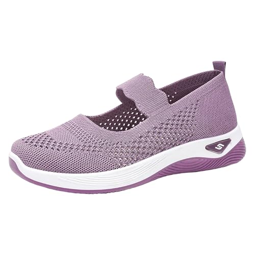 Xumilala Damen Sneaker Schuhe Atmungsaktiv Slip-On-Freizeitschuhe mit weicher Sohle Modische Oberbekleidung Wander und Laufschuhe Mesh-Sportschuhe von Xumilala