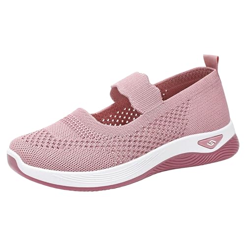 Xumilala Damen Sneaker Schuhe Atmungsaktiv Slip-On-Freizeitschuhe mit weicher Sohle Modische Oberbekleidung Wander und Laufschuhe Mesh-Sportschuhe von Xumilala