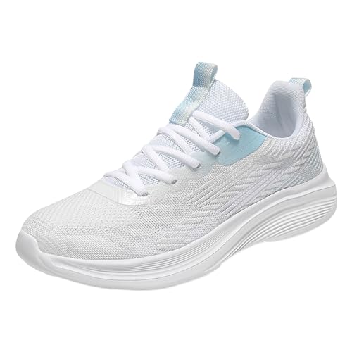 Xumilala Damen Sneaker Sportschuhe Mode Paar Stil Neue farblich passende Sommer Mesh atmungsaktiv und bequem Flache Schnürschuhe Casual von Xumilala