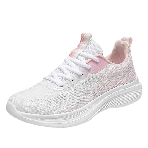 Xumilala Damen Sneaker Sportschuhe Mode Paar Stil Neue farblich passende Sommer Mesh atmungsaktiv und bequem Flache Schnürschuhe Casual von Xumilala