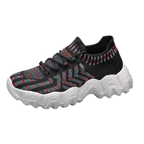 Xumilala Damen Sneaker Unisex Mesh Patchwork Farbe Dicke Sohle Daddy Fitness Jogging Turnschuhe Running Tennis Walkingschuhe Freizeitschuhe Outdoor Gym von Xumilala